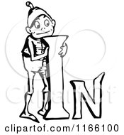 Clipart Of A Retro Vintage Black And White Boy And The Word In Royalty Free Vector Illustration
