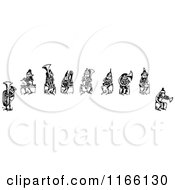 Poster, Art Print Of Retro Vintage Black And White Group Of Boys Playing Instruments
