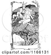 Poster, Art Print Of Retro Vintage Black And White Woman And Hermes In A Tree With A Banner