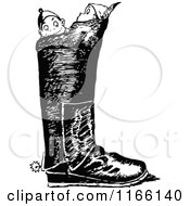 Poster, Art Print Of Retro Vintage Black And White Boys In A Boot