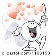 Cartoon Of A Moodie Character Making Heart Valentine Bubbles Royalty Free Vector Clipart