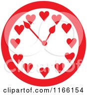 Poster, Art Print Of Red Timeless Love Heart Clock