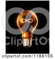 Poster, Art Print Of 3d Lightbulb With An Infinity Filament On Black