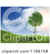 Clipart Of A 3d Uprooted Tree Floating Away Into The Sky Royalty Free CGI Illustration by Mopic