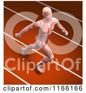 Poster, Art Print Of Runners Body With Visible Muscles On A Track