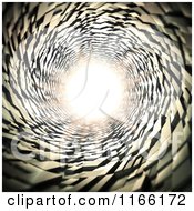 Poster, Art Print Of 3d Tunnel With Geometric Walls And Bright Light At The End