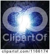 Clipart Of A 3d Blue Head Shaped Tunnel With Bright Light At The End Symbolizing Artificial Intelligence Royalty Free CGI Illustration