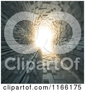 Poster, Art Print Of 3d Head Shaped Tunnel With Bright Light At The End Symbolizing Artificial Intelligence