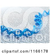 Poster, Art Print Of 3d Blue Dna Strand Over Sequencing Text