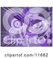 Purple Internet Background With A Loud Speaker Clipart Illustration