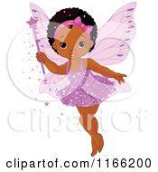 Cute Black Fairy Girl Holding A Magic Wand