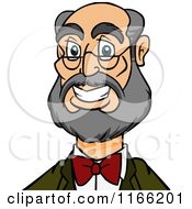 Cartoon Of A Bespectacled Man With A Beard Avatar Royalty Free Vector Clipart by Cartoon Solutions #COLLC1166201-0176