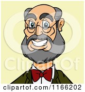 Poster, Art Print Of Bespectacled Man With A Beard Avatar On Green