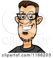 Cartoon Of A Bespectacled Man Avatar Royalty Free Vector Clipart by Cartoon Solutions