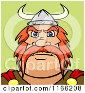 Poster, Art Print Of Viking Man Avatar On Green