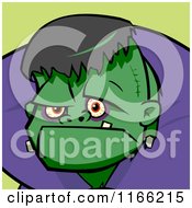 Cartoon Of A Frankenstein Avatar On Green Royalty Free Vector Clipart by Cartoon Solutions