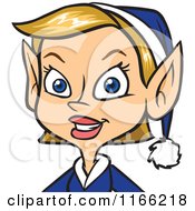 Cartoon Of A Female Christmas Elf Avatar Royalty Free Vector Clipart by Cartoon Solutions