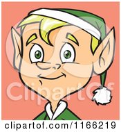 Cartoon Of A Male Christmas Elf Avatar On Pink Royalty Free Vector Clipart by Cartoon Solutions