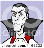 Cartoon Of A Dracula Vampire Avatar On Purple Royalty Free Vector Clipart