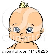 Cartoon Of A Happy Blond Baby Avatar Royalty Free Vector Clipart by Cartoon Solutions