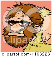 Cartoon Of A Caveman Avatar On Pink Royalty Free Vector Clipart by Cartoon Solutions