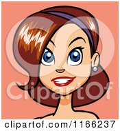 Cartoon Of A Red Haired Woman Avatar On Pink Royalty Free Vector Clipart