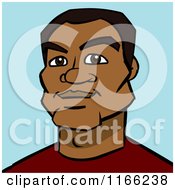 Cartoon Of A Black Man Avatar On Blue Royalty Free Vector Clipart