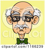 Poster, Art Print Of Bespectacled Old Man Avatar On Yellow