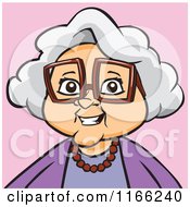 Poster, Art Print Of Granny Woman Avatar On Pink