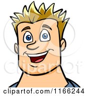 Cartoon Of A Blond Man Avatar 3 Royalty Free Vector Clipart