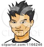 Cartoon Of An Asian Man Avatar Royalty Free Vector Clipart