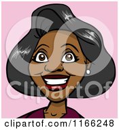 Cartoon Of A Black Woman Avatar On Pink Royalty Free Vector Clipart