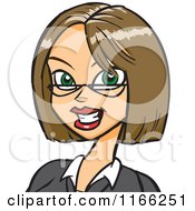 Cartoon Of A Bespectacled Woman Avatar Royalty Free Vector Clipart