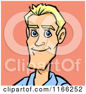 Cartoon Of A Blond Man Avatar On Pink Royalty Free Vector Clipart