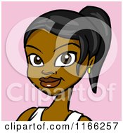 Cartoon Of An Indian Woman Avatar On Pink 2 Royalty Free Vector Clipart
