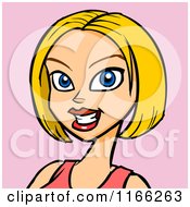 Poster, Art Print Of Blond Woman Avatar On Pink