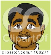 Cartoon Of A Happy Indian Man Avatar On Green Royalty Free Vector Clipart