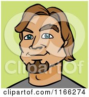 Cartoon Of A Man Avatar On Green Royalty Free Vector Clipart