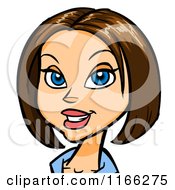 Cartoon Of A Brunette Woman Avatar 2 Royalty Free Vector Clipart by Cartoon Solutions