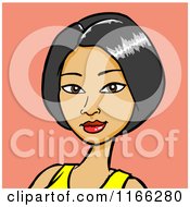 Cartoon Of An Asian Woman Avatar On Pink Royalty Free Vector Clipart by Cartoon Solutions