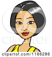 Cartoon Of An Asian Woman Avatar 5 Royalty Free Vector Clipart