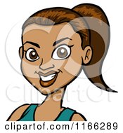 Cartoon Of A Hispanic Woman Avatar 2 Royalty Free Vector Clipart