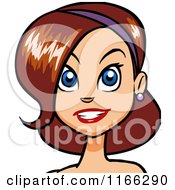 Cartoon Of A Red Haired Woman Avatar 2 Royalty Free Vector Clipart