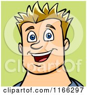 Cartoon Of A Blond Man Avatar On Green Royalty Free Vector Clipart