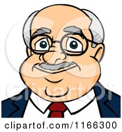 Cartoon Of A Bald Businessman Avatar Royalty Free Vector Clipart