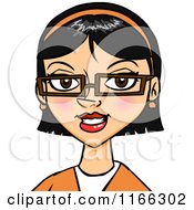 Cartoon Of An Asian Woman Avatar Royalty Free Vector Clipart