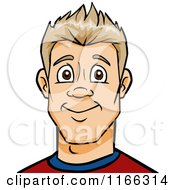 Cartoon Of A Blond Man Avatar 2 Royalty Free Vector Clipart