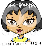 Cartoon Of An Asian Woman Avatar 3 Royalty Free Vector Clipart