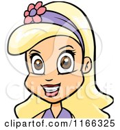 Cartoon Of A Blond Woman Avatar 5 Royalty Free Vector Clipart