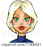Cartoon Of A Blond Woman Avatar 4 Royalty Free Vector Clipart